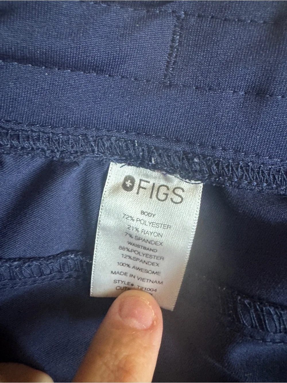 Figs Technical Collection Pants Women's Small Navy Drawstring Scrub
